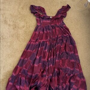 Anthropologie Burgundy and Plum Maxi Dress